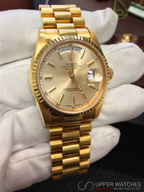 how much gold in a rolex president|gold presidential rolex price.